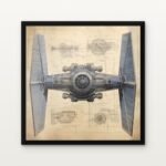 Buy Vanguard of the Twin Engines Star wars Canvas Painting Online - Black Classic Glazed Frame | DrawTools