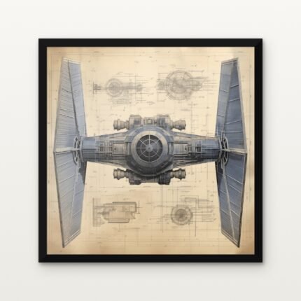 Buy Vanguard of the Twin Engines Star wars Canvas Painting Online - Black Classic Glazed Frame | DrawTools