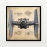 Handcrafted Vanguard of the Twin Engines Floating Canvas Wall Painting - Ready to Hang Star wars Art | DrawTools
