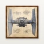 Vanguard of the Twin Engines Framed Wall Art in Warm Walnut Classic Frame - Premium art for home decor | DrawTools