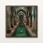 Luxury Vault of the Eternal Spring Canvas Print in Warm Walnut Floating Frame - Modern Interior Wall Art | DrawTools