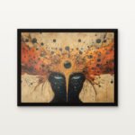 Buy Veil Between Worlds Abstract Canvas Painting Online - Black Classic Glazed Frame | DrawTools