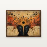 Luxury Veil Between Worlds Canvas Print in Warm Walnut Floating Frame - Modern Interior Wall Art | DrawTools