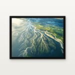 Buy Veins of Fire, Heart of Earth Abstract Canvas Painting Online - Black Classic Glazed Frame | DrawTools