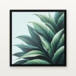 Buy Verdant Crest of the Wind Botanical Canvas Painting Online - Black Classic Glazed Frame | DrawTools
