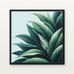 Handcrafted Verdant Crest of the Wind Floating Canvas Wall Painting - Ready to Hang Botanical Art | DrawTools
