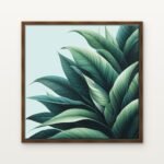 Luxury Verdant Crest of the Wind Canvas Print in Warm Walnut Floating Frame - Modern Interior Wall Art | DrawTools