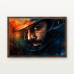 Luxury Virat the Inferno Canvas Print in Warm Walnut Floating Frame - Modern Interior Wall Art | DrawTools