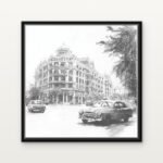 Handcrafted Whispers of Empire Boulevard Floating Canvas Wall Painting - Ready to Hang Historical Buildings Art | DrawTools