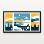 Handcrafted Whispers of the Skylands Floating Canvas Wall Painting - Ready to Hang Minimal Art | DrawTools