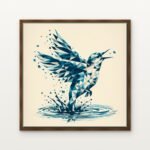 Luxury Windborne Spirit Canvas Print in Warm Walnut Floating Frame - Modern Interior Wall Art | DrawTools