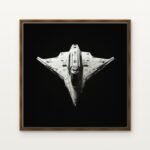Luxury Wings of the Silent Void Canvas Print in Warm Walnut Floating Frame - Modern Interior Wall Art | DrawTools