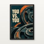 You vs You in Black Floating Frame on a Canvas Print - DrawTools