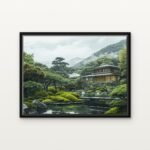 Handcrafted Zen Harmony by the Water Floating Canvas Wall Painting - Ready to Hang Botanical Art | DrawTools